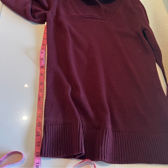 Market & Spruce maroon shawl collar tunic sweater size Small - Picture 5 of 9